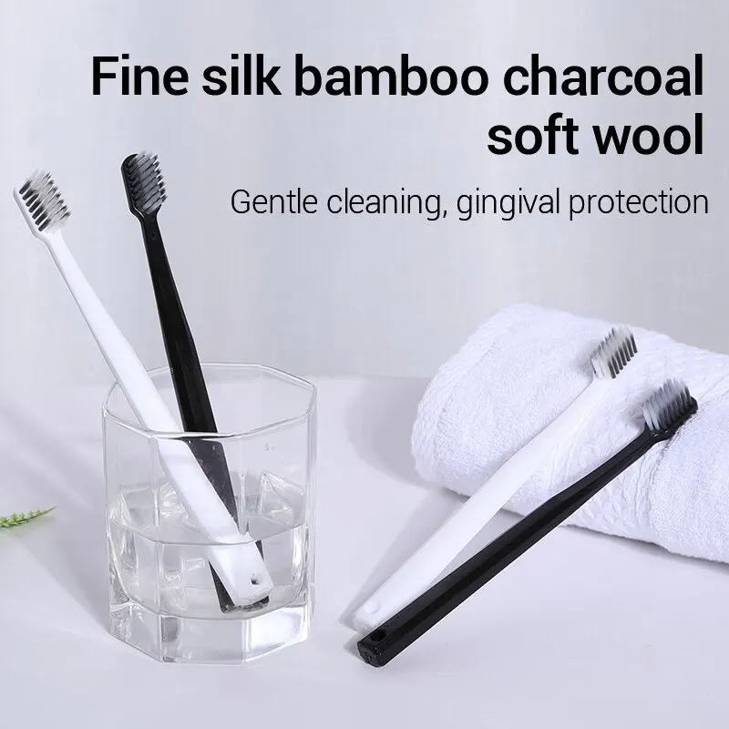 Bamboo Toothbrush Set - kkjoy 10PCS Bambu Kömürlü Diş Fırçaları